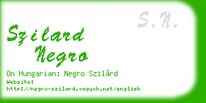 szilard negro business card